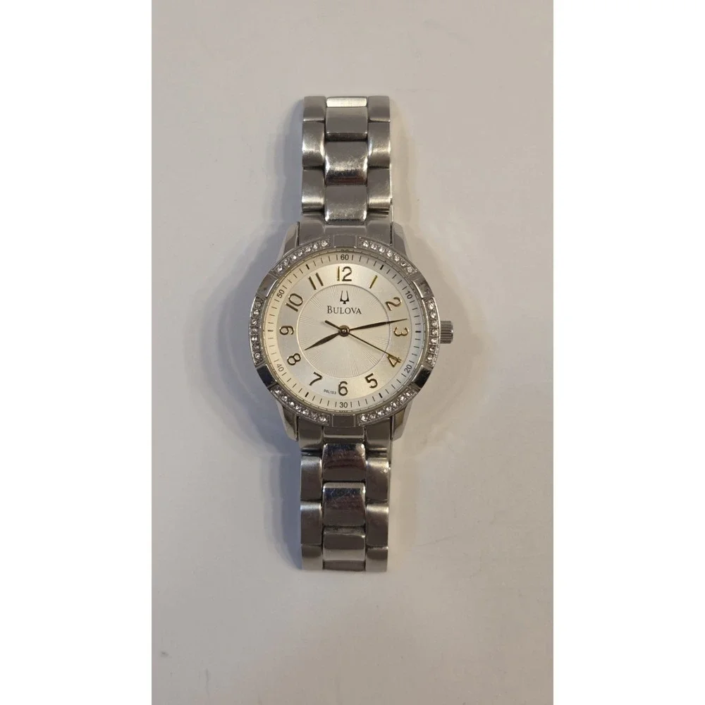 Womens Bulova Watch 96L153 Crystal 2 Tone Dial 6.75